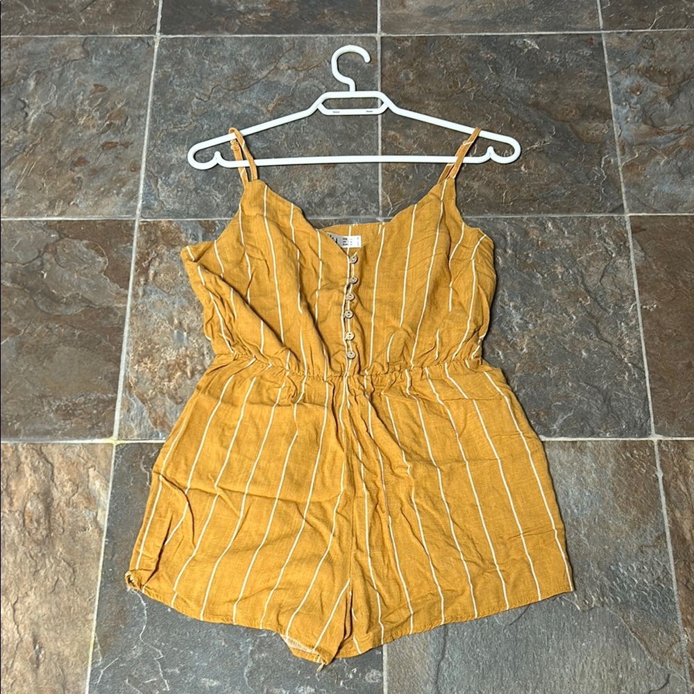 Ally Fashion Yellow and White One Piece Swimsuit with Halter Neckline